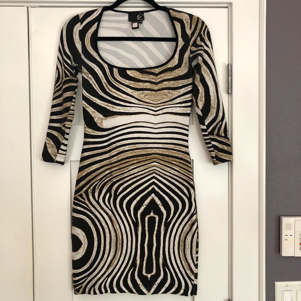 SOLD Just Cavalli zebra body con dress
